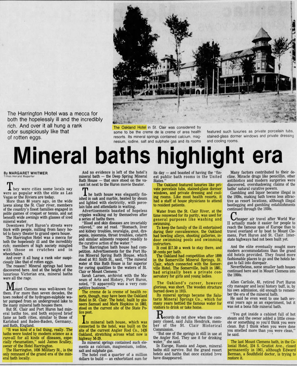 Oakland Hotel - June 14 1983 Article (newer photo)